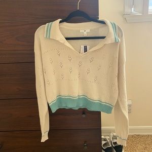 BP Teal and Cream Sweater